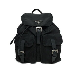 PRADA Two Pocket Tessuto Backpack Rucksack Daybag Black
